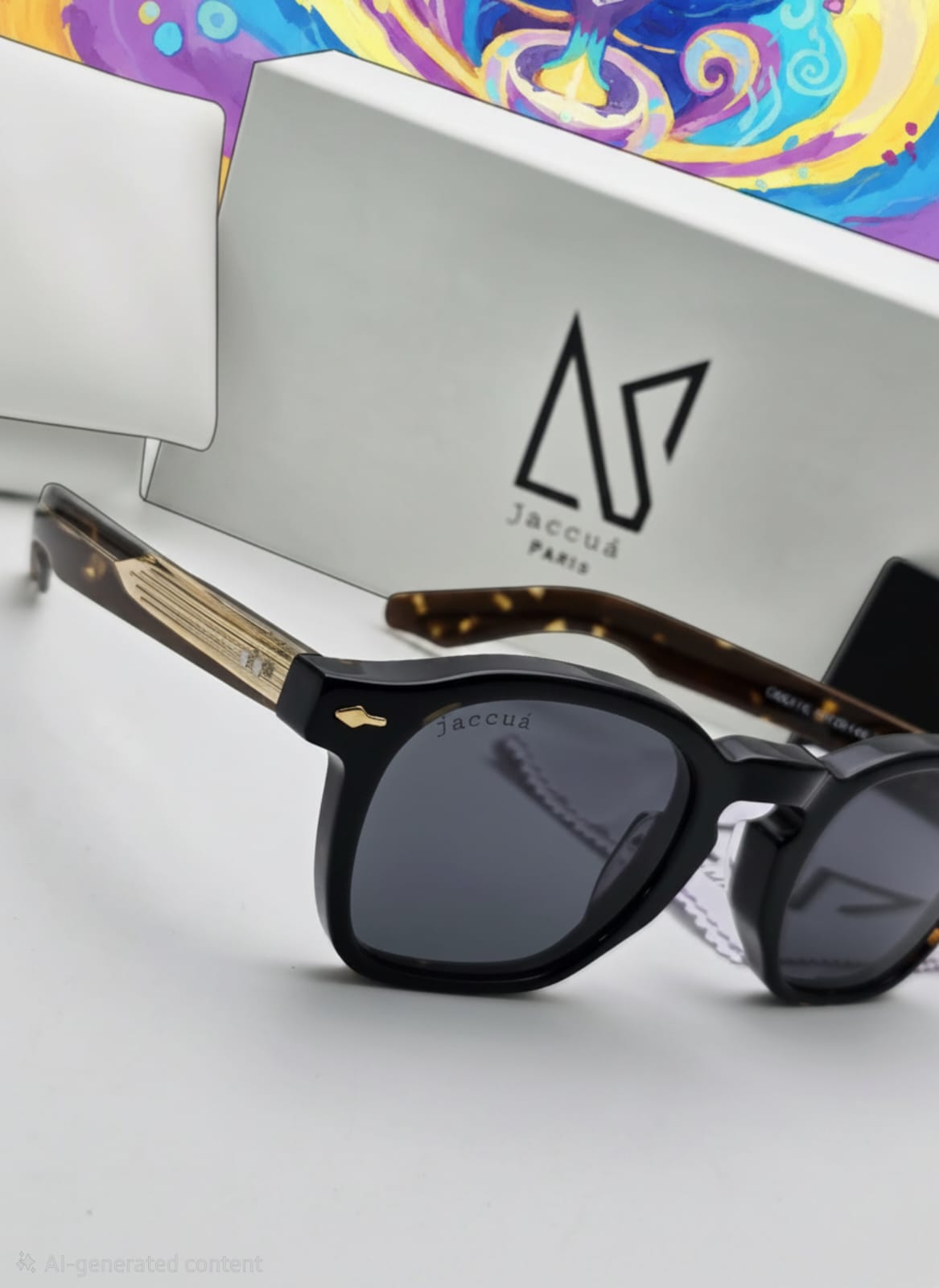 Dark Lens Sunglasses with Patterned Arms