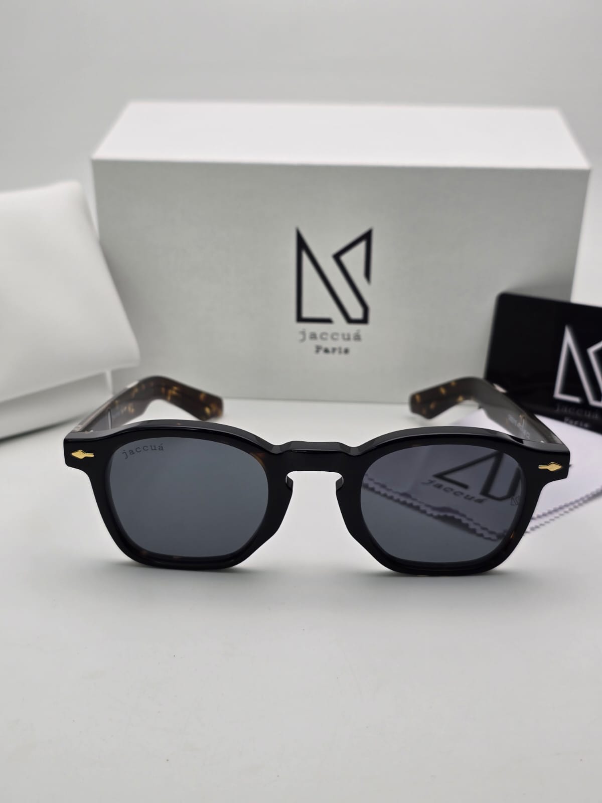 Dark Lens Sunglasses with Patterned Arms
