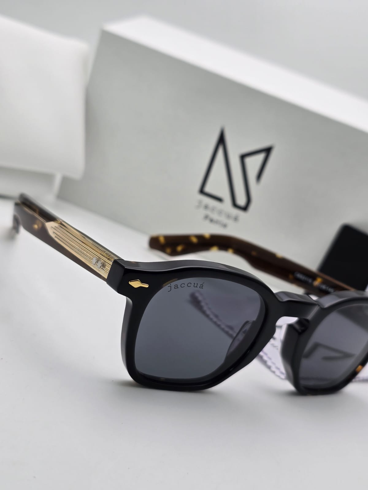 Dark Lens Sunglasses with Patterned Arms