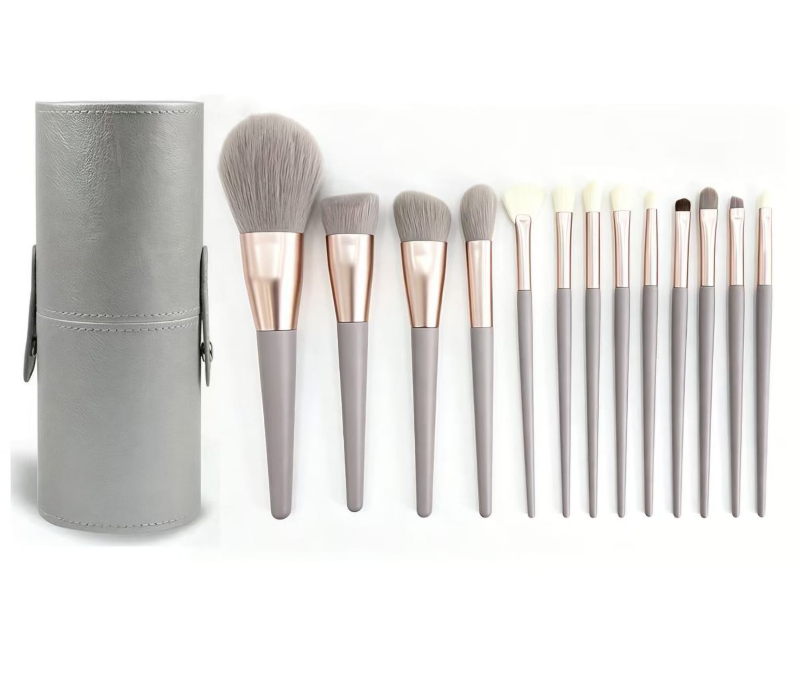 Neutral Makeup Brush Set with Cylinder Holder