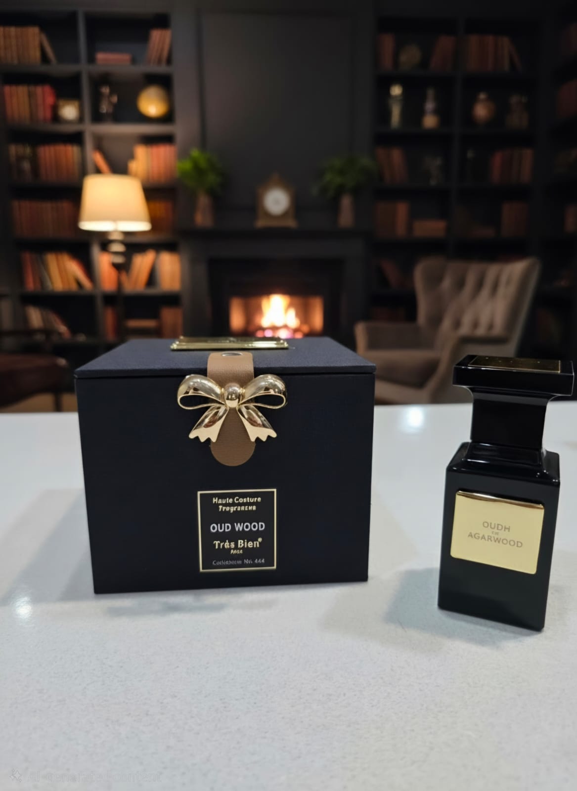 Oud Wood Fragrance - Black and Gold Presentation