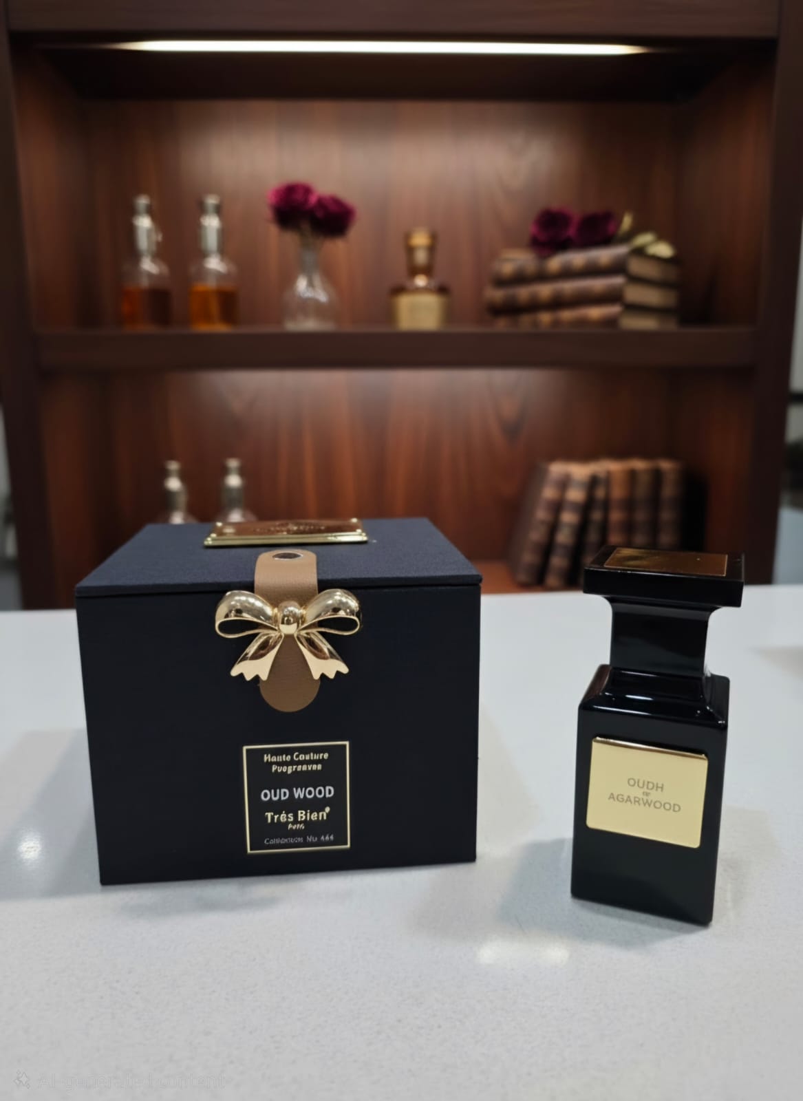Oud Wood Fragrance - Black and Gold Presentation